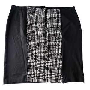 Lane Bryant Skirt Black Houndstooth Pencil Skirt Women Size 28